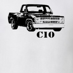 1984 C10 Side View With Model Name White T Shirt