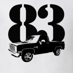 1983 C10 K10 Pickup Truck With Year White T Shirt