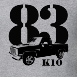 1983 K10 Pickup Truck Side View With Year And Model Name Heather Grey 