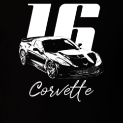 2016 Corvette Side View With Year And Model Dark Color T Shirt