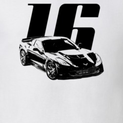 2016 Corvette Side View With Year Light Color T Shirt