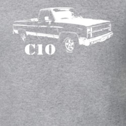 1982 C10 Pickup Truck Three Quarter View With Model Name Heather Grey 
