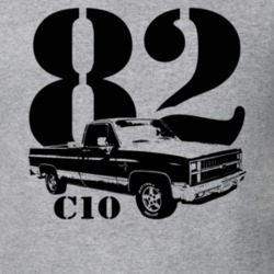 1982 C10 Pickup Truck Three Quarter View With Year And Model Name Heat