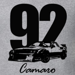1992 Camaro Three Quarter View With Year And Model Name Heather Grey T