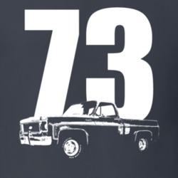 1973 C10 K10 Pickup Truck Three Quarter View With Year Charcoal Grey T