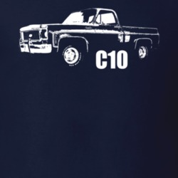 1973 C10 Pickup Truck Three Quarter View With C10 Model Name Navy Blue