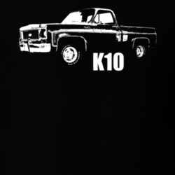 1973 K10 Pickup Truck Three Quarter View With K-10 Model Name Black T 