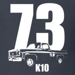 1973 K10 Pickup Truck Three Quarter View With Year And Model Name Char