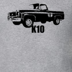 1973 K10 Pickup Truck Three Quarter View With Model Name Heather Grey 