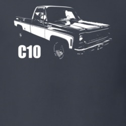 1974 C10 Pickup Truck Three Quarter View With Model Name Charcoal Grey