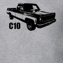 1974 C10 Pickup Truck Three Quarter View With Model Name Heather Grey 