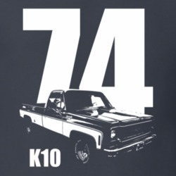 1974 K10 Pickup Truck Three Quarter View With Year And Model Name Char