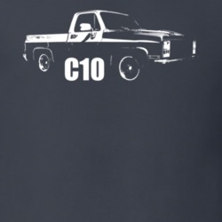 1975 C10 Pickup Truck Three Quarter View With Model Name Charcoal Grey