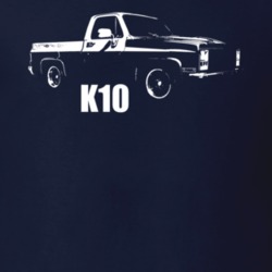 1975 K10 Pickup Truck Three Quarter View Navy Blue T Shirt