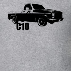 1975 C10 Pickup Truck Three Quarter View With Model Name Heather Grey 