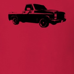1975 C10 K10 Pickup Truck Three Quarter View Red T Shirt