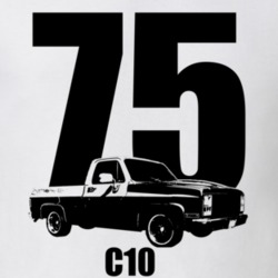1975 C10 Pickup Truck Three Quarter View With Year And Model Name Whit