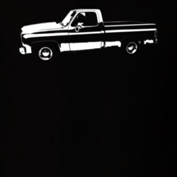 1976 C10 K10 Pickup Truck Side View Black T Shirt
