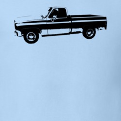 1976 C10 K10 Pickup Truck Side View Light Blue T Shirt