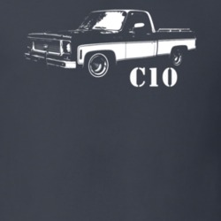 1977 C10 Pickup Truck Three Quarter View With Model Name Charcoal Grey
