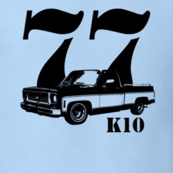 1977 K10 Pickup Truck Three Quarter View With Year And Model Name Ligh