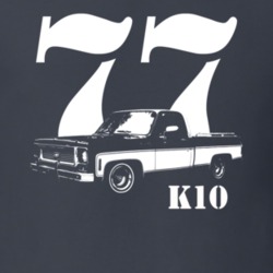 1977 K10 Pickup Truck Three Quarter View With Year And Model Name Char