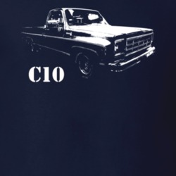 1978 C10 Pickup Truck Three Quarter View With Model Name Navy Blue T S
