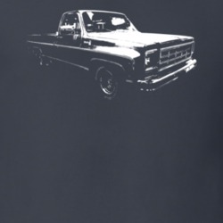 1978 C10 K10 Pickup Truck Three Quarter View Charcoal Grey T Shirt