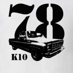 1978 K10 Pickup Truck Three Quarter View With Year And Model Name Whit