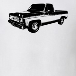 1979 C10 K10 Pickup Truck Three Quarter View White T Shirt