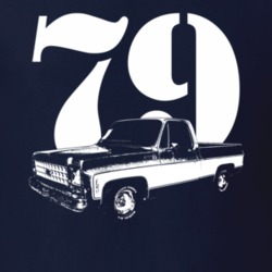1979 C10 K10 Three Quarter View With Year Navy Blue T Shirt