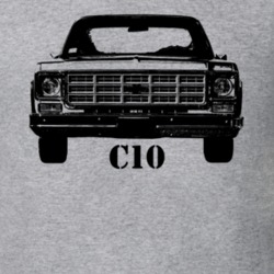 1980 C10 Pickup Truck Grill View With Model Name Heather Grey T Shirt