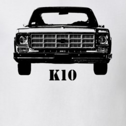 1980 K10 Pickup Truck Grill View With Model Name White T Shirt