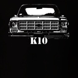 1980 K10 Pickup Truck Grill View With Model Name Black T Shirt