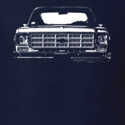 1980 C10 K10 Pickup Truck Grill View Navy Blue T Shirt