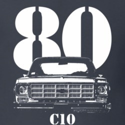 1980 C10 Pickup Truck Grill View With Year And Model Name Charcoal Gre