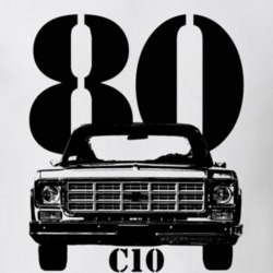 1980 C10 Pickup Truck Grill View With Year And Model Name White T Shir