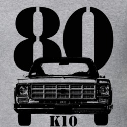1980 K10 Pickup Truck Grill View With Year And Model Name Heather Grey