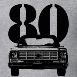 1980 C10 K10 Pickup Truck Grill View With Year Heather Grey T Shirt