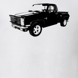 1981 C10 K10 Pickup Truck Three Quarter View White T Shirt
