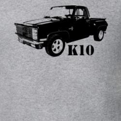 1981 K10 Pickup Three Quarter View With Model Name Heather Grey T Shir