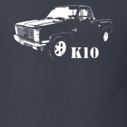 1981 K10 Pickup Truck Three Quarter View With Model Name Charcoal Grey
