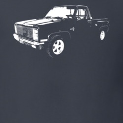 1981 C10 K10 Pickup Truck Three Quarter View Charcoal Grey T Shirt