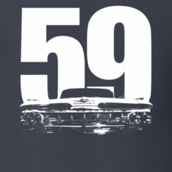 1959 Impala Grill View With Year Charcoal Grey T Shirt