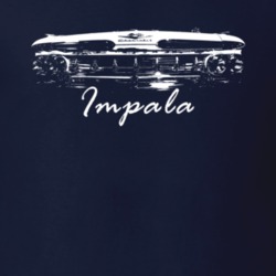 1959 Impala Grill View With Model Name Navy Blue T Shirt