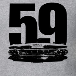 1959 Impala Grill View With Year Heather Grey T Shirt