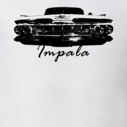 1959 Impala Grill View With Model Name White T Shirt