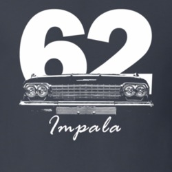 1962 Impala Grill View With Year And Model Name Charcoal Grey T Shirt