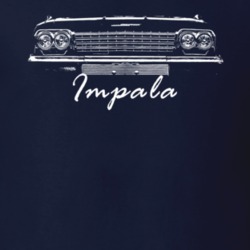1962 Impala Grill View With Model Name Navy Blue T Shirt