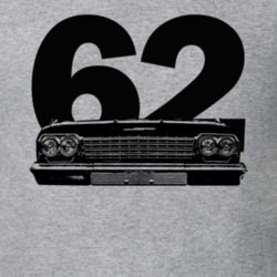 1962 Impala Grill View With Year Heather Grey T Shirt